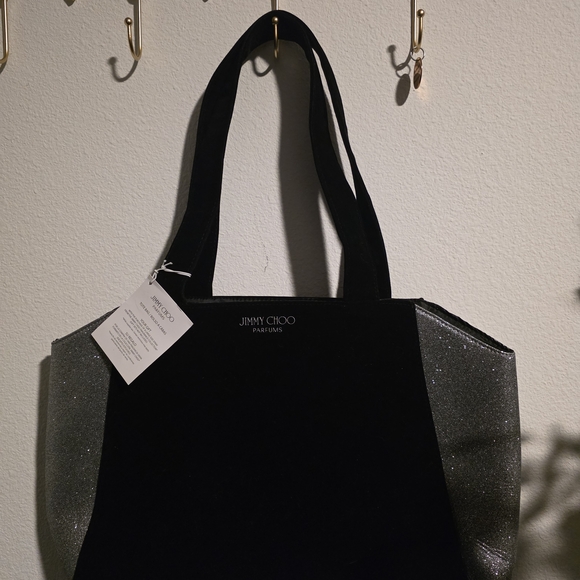Jimmy Choo Handbags - Jimmy Choo Elegant Black and Silver Glitter Tote NWT